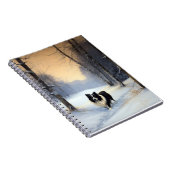 コリー縁どは雪のクリスマスを許す ノートブック (右側)