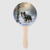 コリー縁どは雪のクリスマスを許す ハンドファン (裏面)