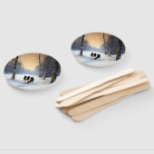 コリー縁どは雪のクリスマスを許す ハンドファン (組立なし)