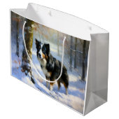 コリー縁どは雪のクリスマスを許す ラージペーパーバッグ (裏面アングル)