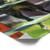 コリー縁どアジリティドッグポートレート ポスター (角)