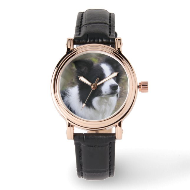 コリー縁どアート 腕時計 (正面)