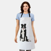 コリー縁どイラストレーション! エプロン (着用した状態)