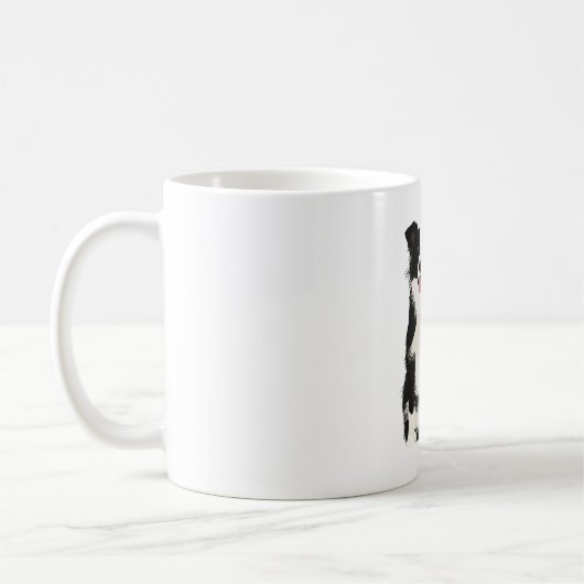コリー縁どイラストレーション! コーヒーマグカップ (左)