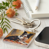 コリー縁どイン紅葉秋インスパイア キーホルダー (正面右)