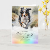 コリー縁どウォーターカラーペットドッグロス悔やみや弔慰 カード (黄色い花)