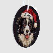コリー縁どカスタムクリスマスオーナメント オーナメント (正面)