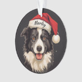 コリー縁どカスタムクリスマスオーナメント オーナメント (正面)