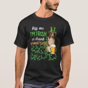 コリー縁どキス私はアイルランド人か飲何か Tシャツ