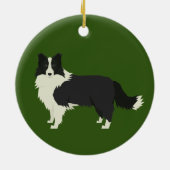 コリー縁どクリスマスの飾り セラミックオーナメント (裏面)