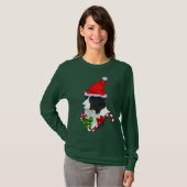 コリー縁どクリスマスメリー Tシャツ (正面フル)