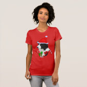 コリー縁どクリスマスメリー Tシャツ (正面フル)
