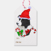 コリー縁どクリスマス ギフトタグ (正面)