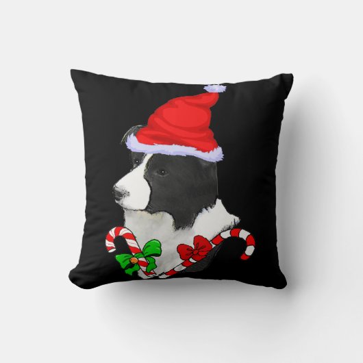 コリー縁どクリスマス クッション (正面)