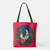 コリー縁どクリスマス トートバッグ (裏面)
