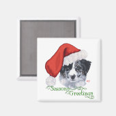 コリー縁どクリスマス マグネット (正面/裏面)