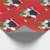 コリー縁どクリスマス ラッピングペーパー (角)