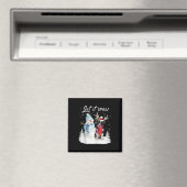 コリー縁どサンタドッグクリスマス雪だるまクリスマスパジ マグネット (インサイチュ (食洗機))