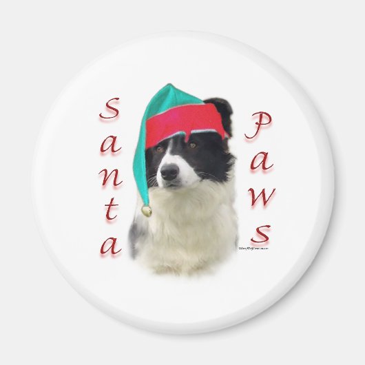 コリー縁どサンタポーズ マグネット (正面)