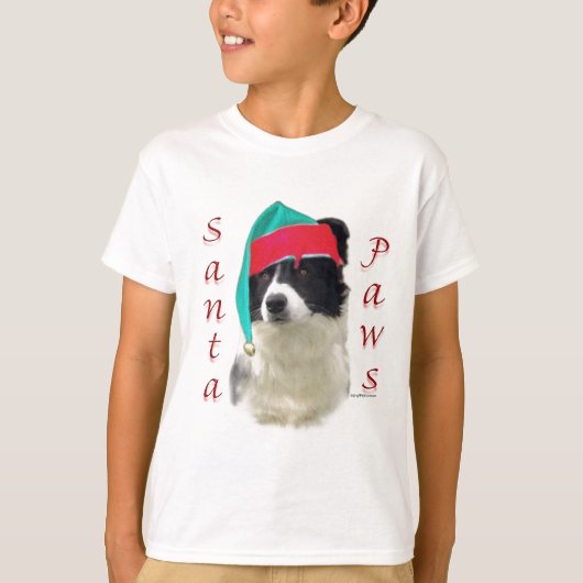 コリー縁どサンタポーズ Tシャツ (正面)