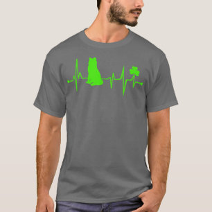 コリー縁どシャムロックハートビートSt patricks dayD Tシャツ