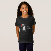 コリー縁どスのクリスマス犬の冬獣犬 Tシャツ (正面フル)