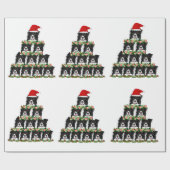 コリー縁どスクリスマスツリー ラッピングペーパー (フラット)