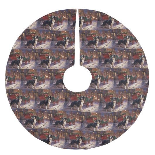 コリー縁どスフェスティバルシーズン ブラッシュドポリエステルツリースカート (正面)