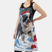 コリー縁どスフェスティバルスノーシーン エプロン (インサイチュ)