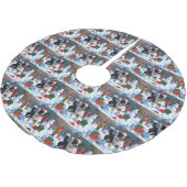 コリー縁どスフェスティバルスノーシーン ブラッシュドポリエステルツリースカート (アングル)