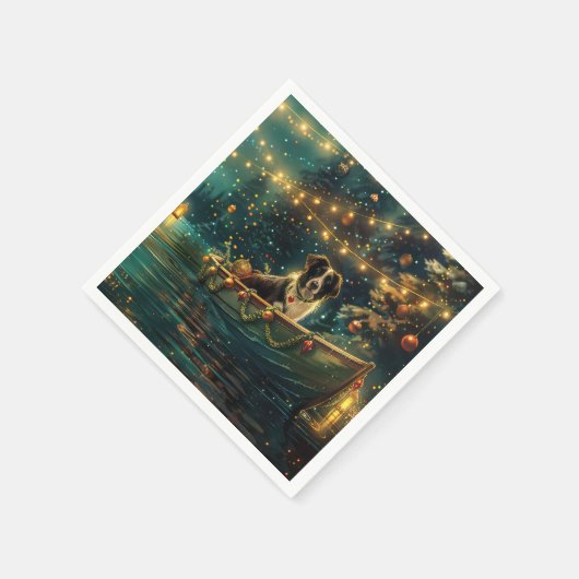 コリー縁どスフェスティバル航海 スタンダードカクテルナプキン (角)