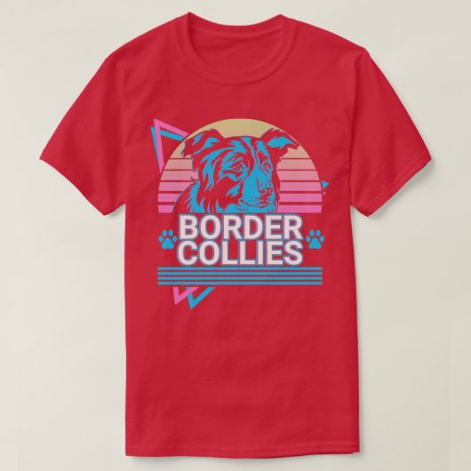コリー縁どスレトロ Tシャツ (デザイン正面)