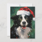 コリー縁どス・クリスマスブ絵を描ラシのアートワーク シーズンカード (正面)