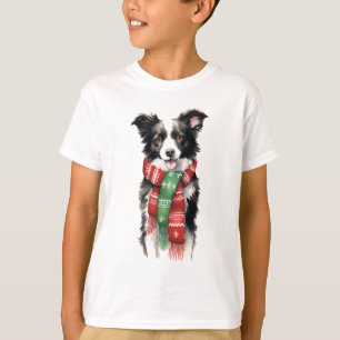 コリー縁どス・クリスマス・キッズシャツ – Cute Holiday Tシャツ