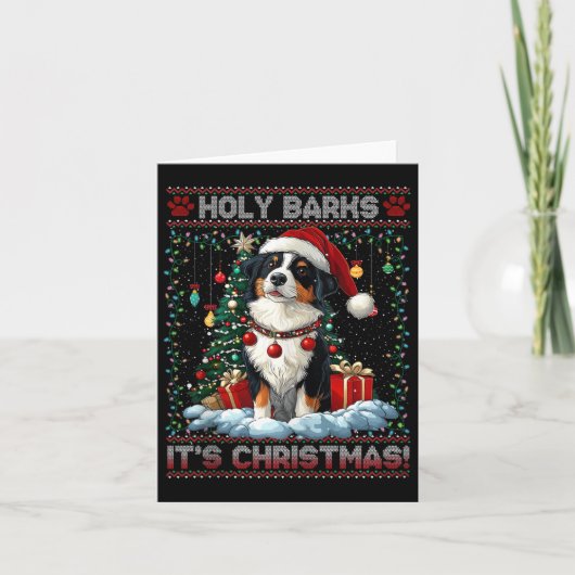コリー縁どス・クリスマス・ツリー・デコレーション犬の恋人 カード (正面)