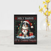 コリー縁どス・クリスマス・ツリー・デコレーション犬の恋人 カード (黄色い花)