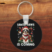 コリー縁どス・クリスマス・ツリー・デコレーション犬の恋人 キーホルダー (正面)