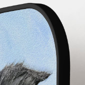 コリー縁どズ絵画 – かわいいオリジナルドッグアートピック ピックルボールラケット (左詳細)