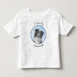コリー縁どズ絵画 – かわいいオリジナルドッグアート トドラーTシャツ