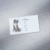 コリー縁どズ絵画 – かわいいオリジナルドッグアート マグネット名刺 (インサイチュ)