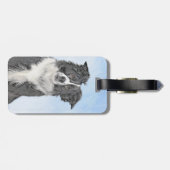 コリー縁どズ絵画 – かわいいオリジナルドッグアート ラゲッジタグ (裏面横)