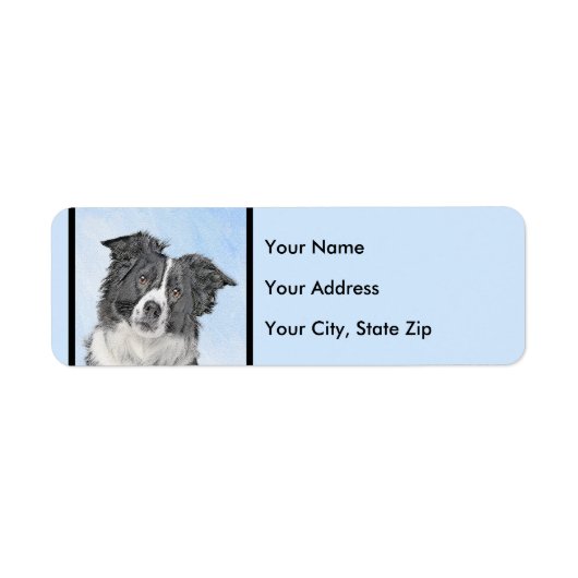 コリー縁どズ絵画 – かわいいオリジナルドッグアート ラベル (正面)