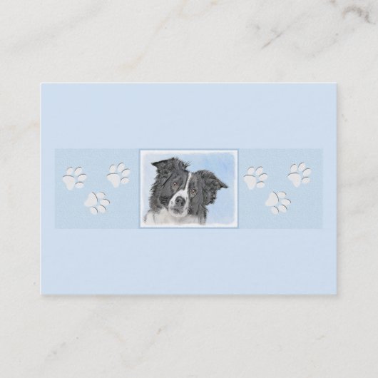 コリー縁どズ絵画 – かわいいオリジナルドッグアート 名刺 (裏面)