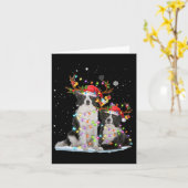 コリー縁どトナディアサンタハットクリスマスライツクリス カード (黄色い花)