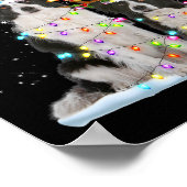 コリー縁どトナディアサンタハットクリスマスライツクリス ポスター (角)