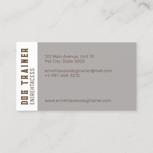 コリー縁どドクトレーナー2枚の名刺 名刺 (裏面)