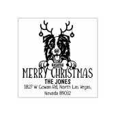 コリー縁どドグクリスマス差出人住所 ラバースタンプ (インプリント)