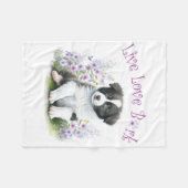 コリー縁どドグマのフローラ フリースブランケット (正面(横))