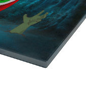 コリー縁どドッグの車を運転する怖いハロウィン カッティングボード (角)