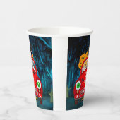 コリー縁どドッグの車を運転する怖いハロウィン 紙コップ (左)